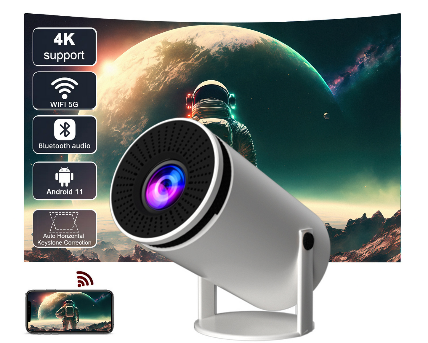 HY300 Pro Smart Mini Projector